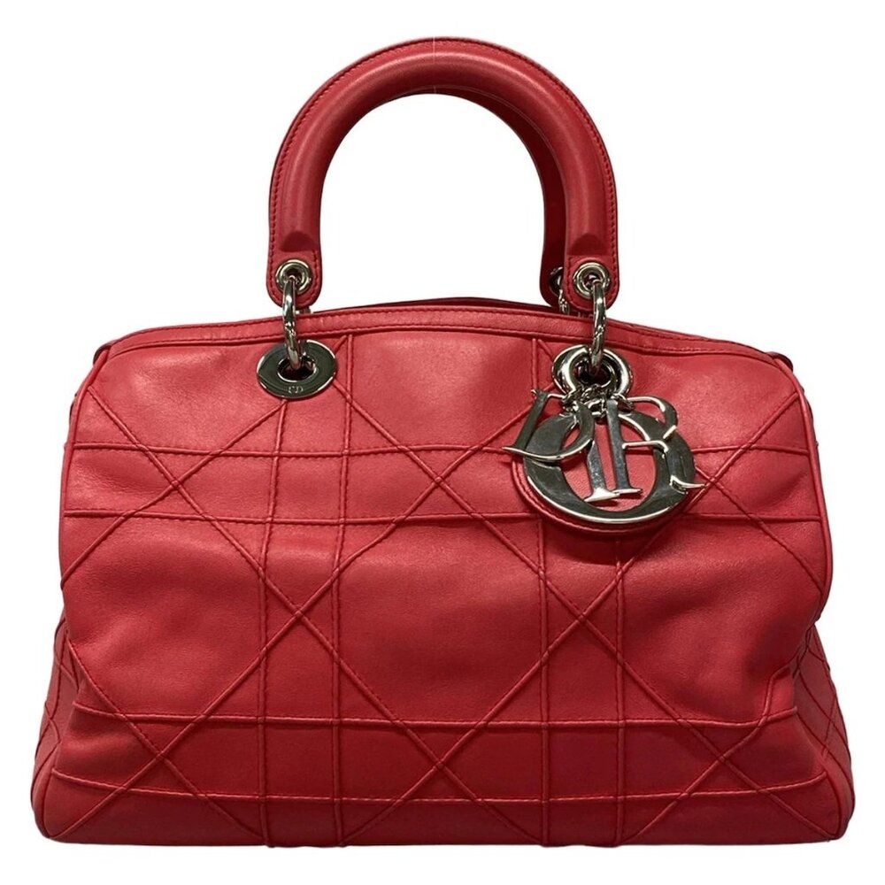 Authentic Christian Dior Granville Pink Leather Tote Bag bran682-111425
